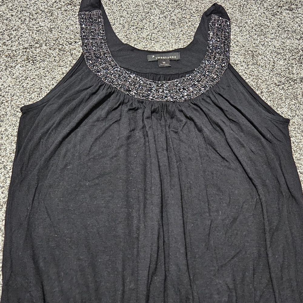 F21 Beaded Neck Tank Top